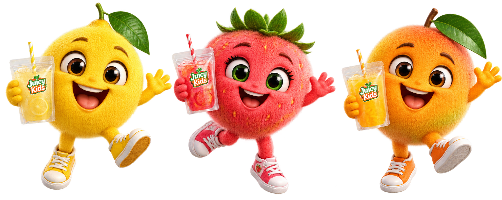 The colorful Juicy Kids sip squad